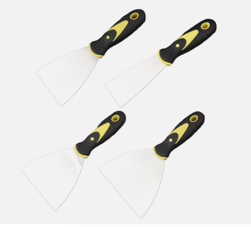 Convenient 4 Piece Stainless Steel Putty Knives Tools for Multiple Tasks